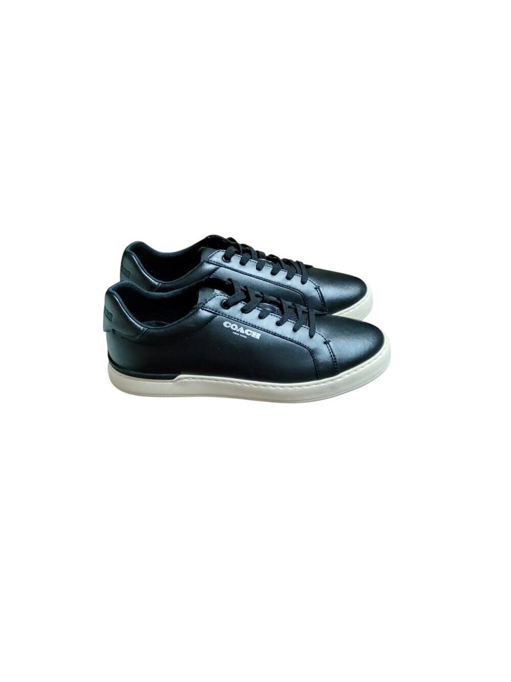 NEW COACH CLIP MEN'S LOW TOP COURT LEATHER SNEAKERS BLACK G4950 SIZE 10